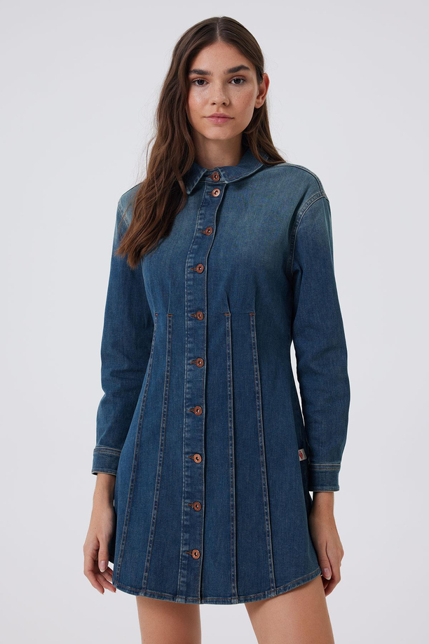 Brandy Kadın Jean Elbise Huelva Deep Blue