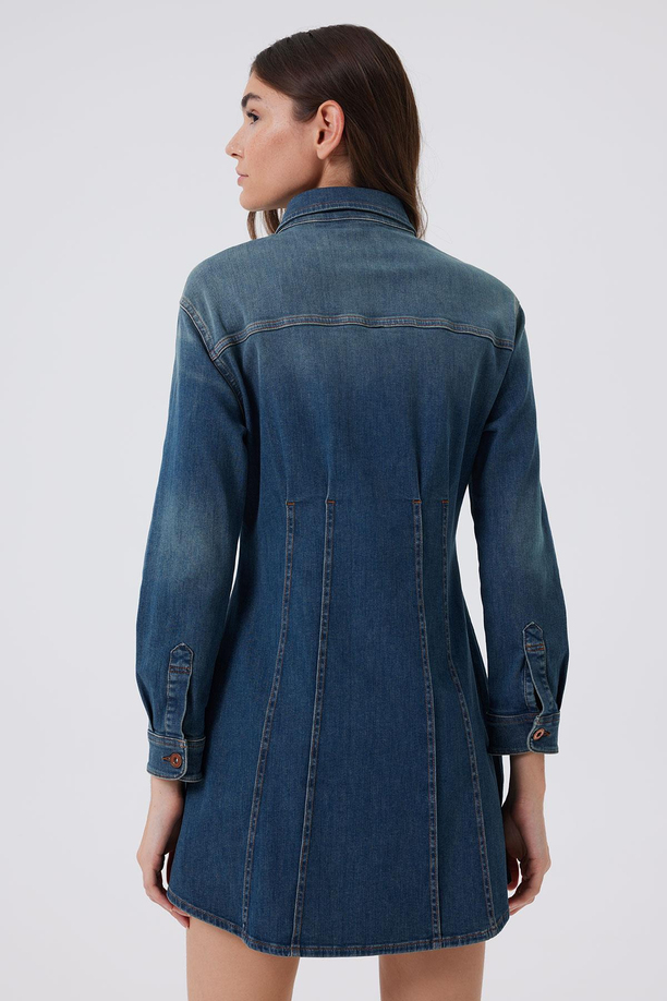 Brandy Kadın Jean Elbise Huelva Deep Blue