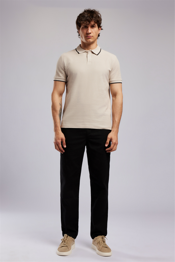 BRAT Erkek Regular Fit Basic Polo Yaka T-Shirt Beyaz