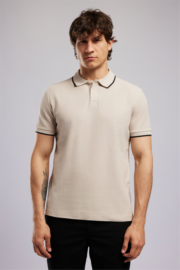 BRAT Erkek Regular Fit Basic Polo Yaka T-Shirt Beyaz