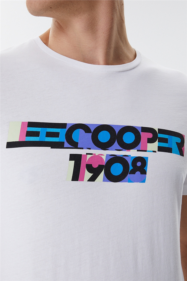 Burns Erkek O Yaka T-Shirt Beyaz