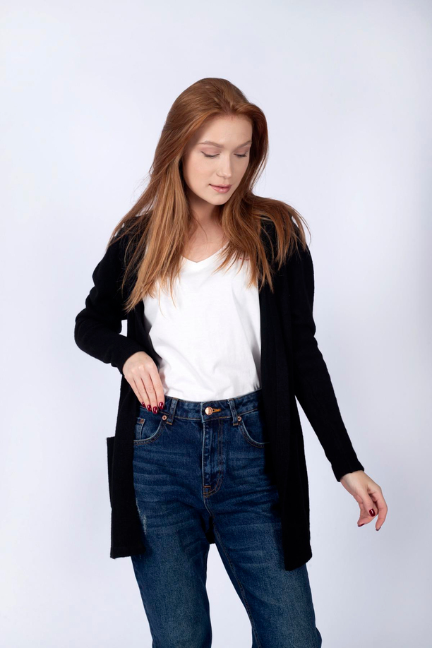 Carley Triko Kadın Hırka Siyah