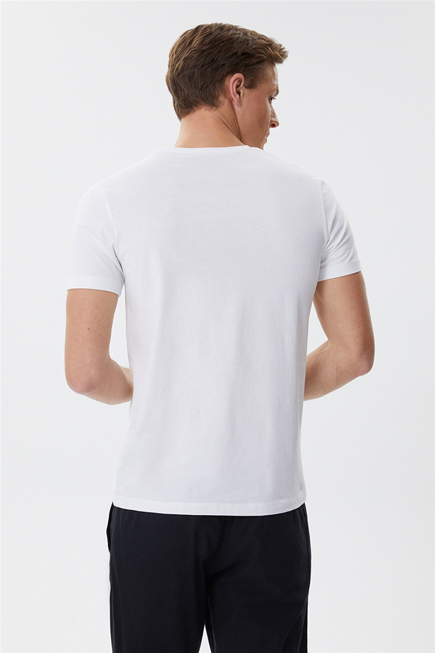 Carter Erkek O Yaka T-Shirt Beyaz