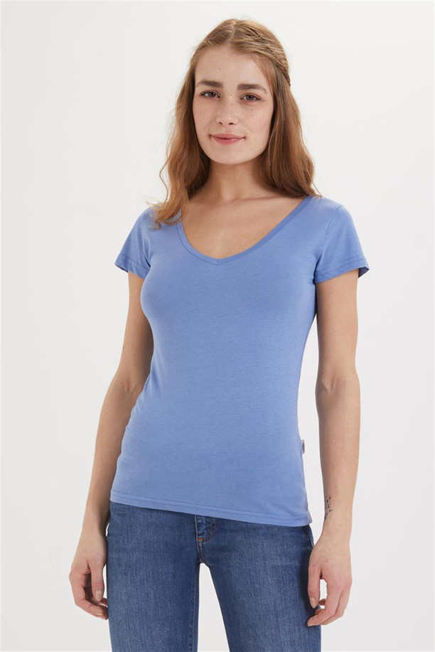 CINDY KADIN V YAKA T-SHIRT