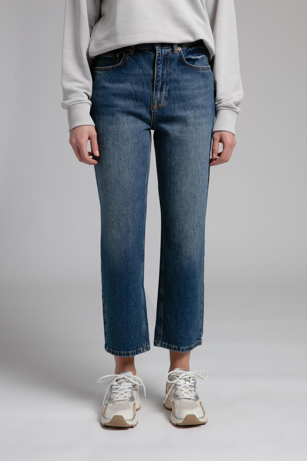 Clara Yüksek Bel Düz Kesim Düz Paça Francesca Mid Kadın Jean Pantolon