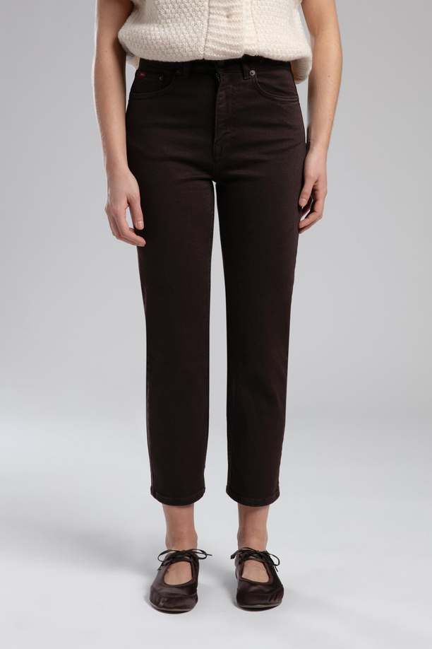 Clara Yüksek Bel Düz Kesim Düz Paça Kahve Kadın Pantolon