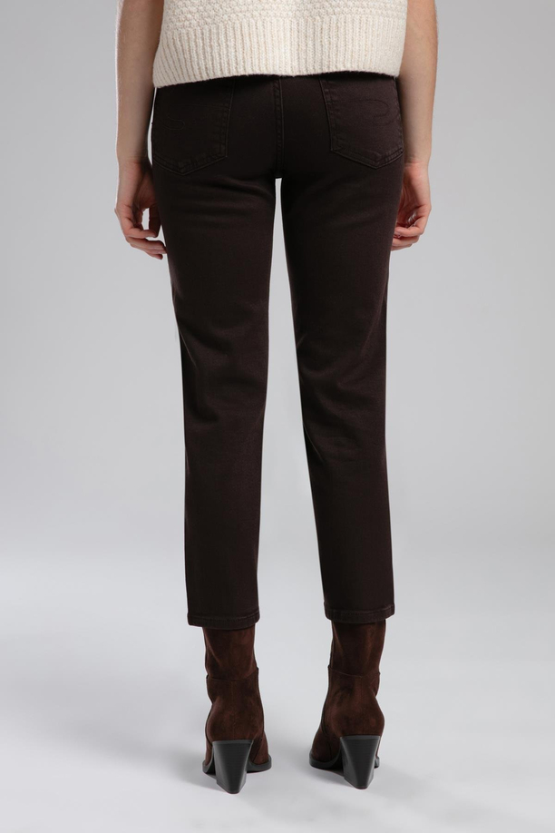 Clara Yüksek Bel Düz Kesim Düz Paça Kahve Kadın Pantolon
