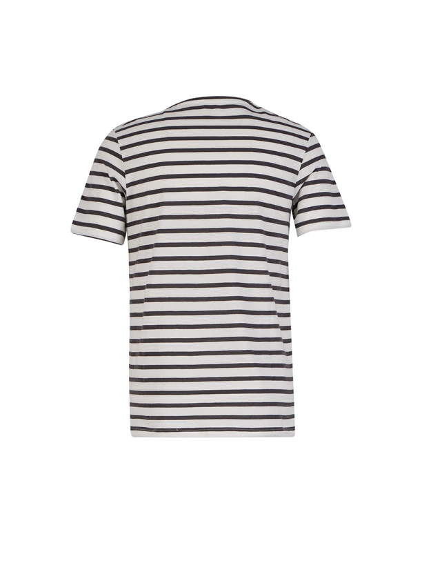 Davies Erkek Bisiklet Yaka T-Shirt Off White Çizgili