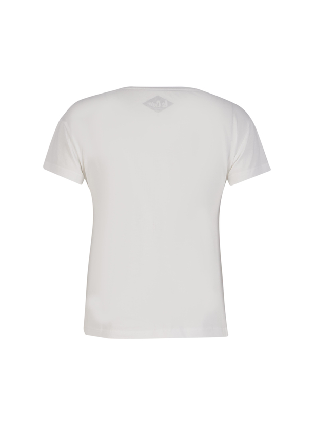 Dollie Kadın Bisiklet Yaka T-Shirt Ekru 
