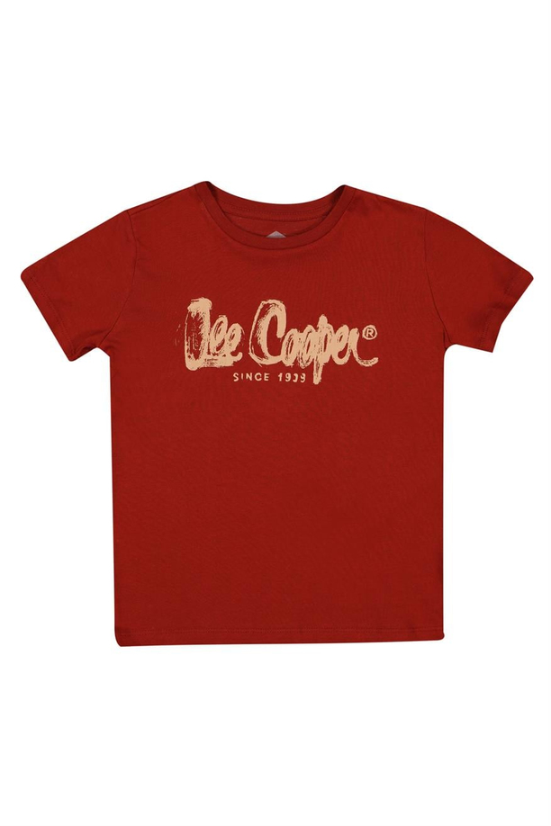 Drawinglogo 1 Erkek Çocuk Bisiklet Yaka T-Shirt Kiremit