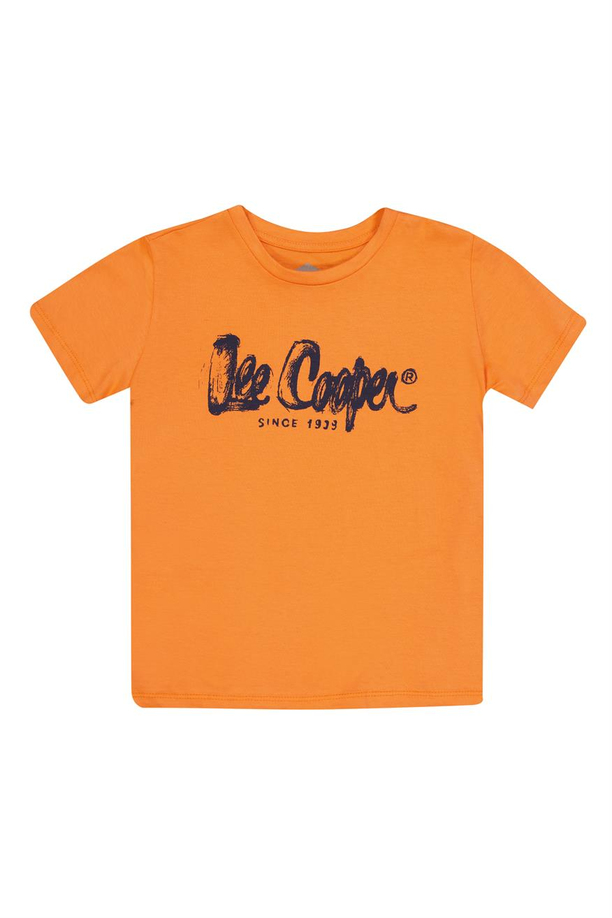 Drawinglogo 1 Erkek Çocuk Bisiklet Yaka T-Shirt Turuncu