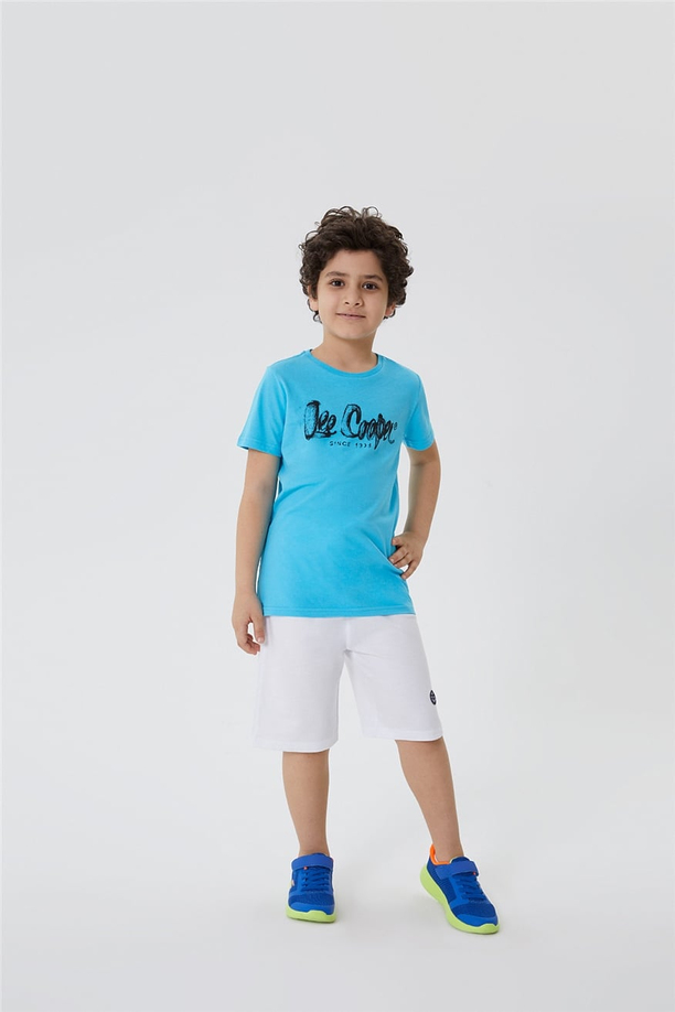 Drawinglogo Erkek Çocuk O Yaka T-Shirt Turkuaz