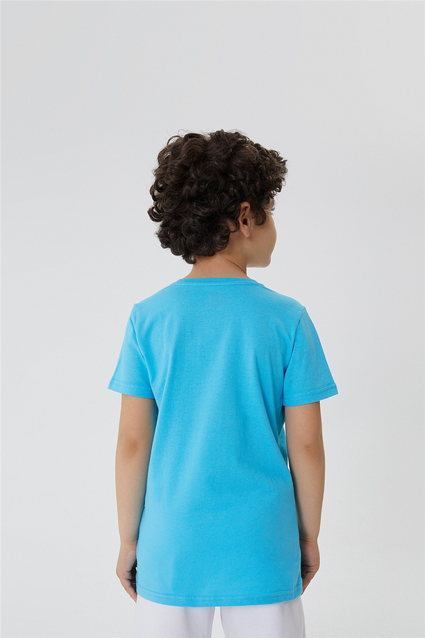 Drawinglogo Erkek Çocuk O Yaka T-Shirt Turkuaz