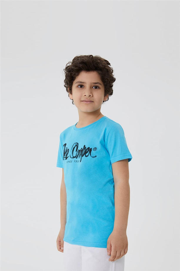 Drawinglogo Erkek Çocuk O Yaka T-Shirt Turkuaz