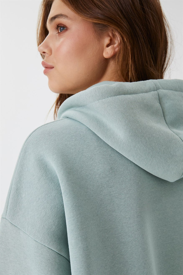 Ella Kadın Kapüşonlu Sweatshirt Mint