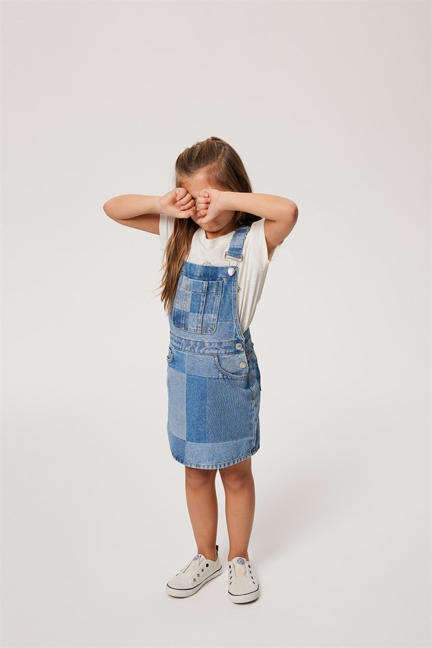 Ella Kız Çocuk Jean Salopet Lıght