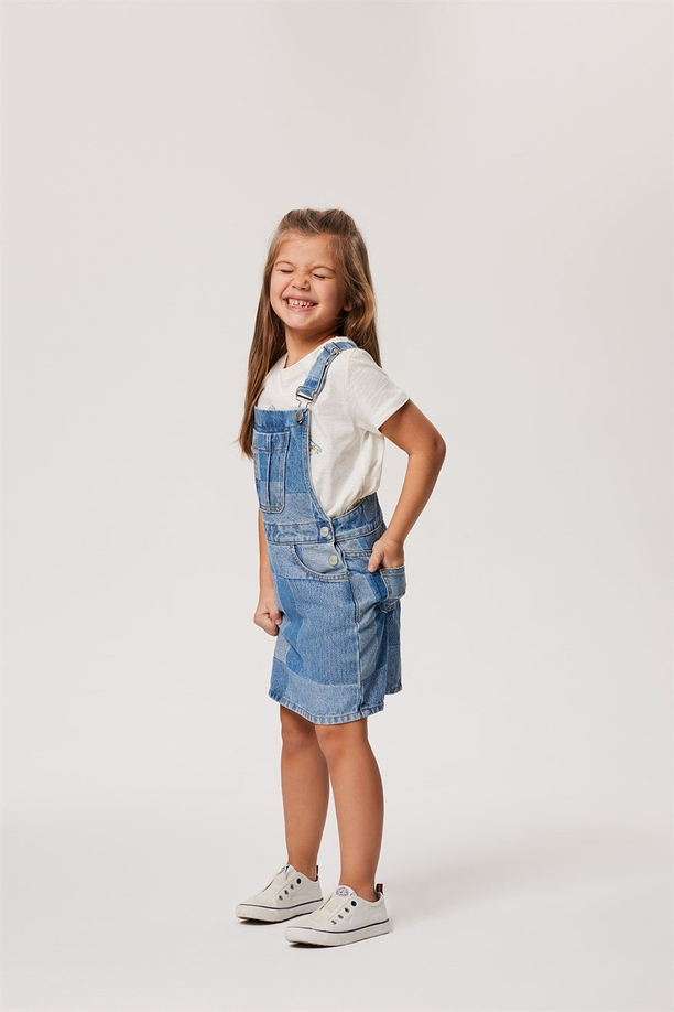 Ella Kız Çocuk Jean Salopet Lıght