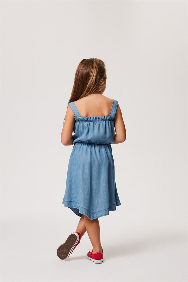 Elsa Kız Çocuk Jean Elbise Denım