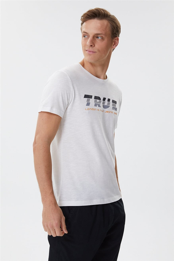 Elvis Erkek O Yaka T-Shirt Off White