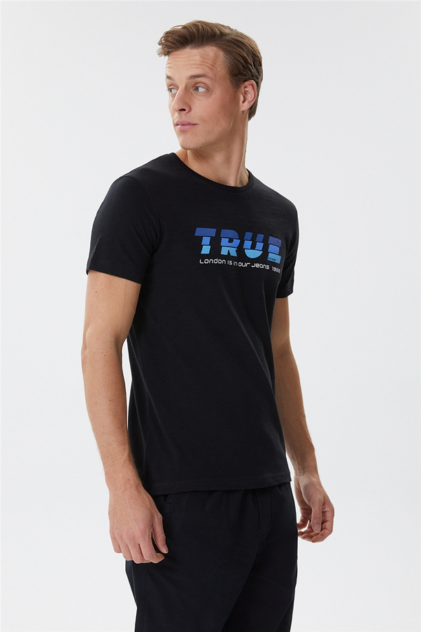 Elvis Erkek O Yaka T-Shirt Siyah