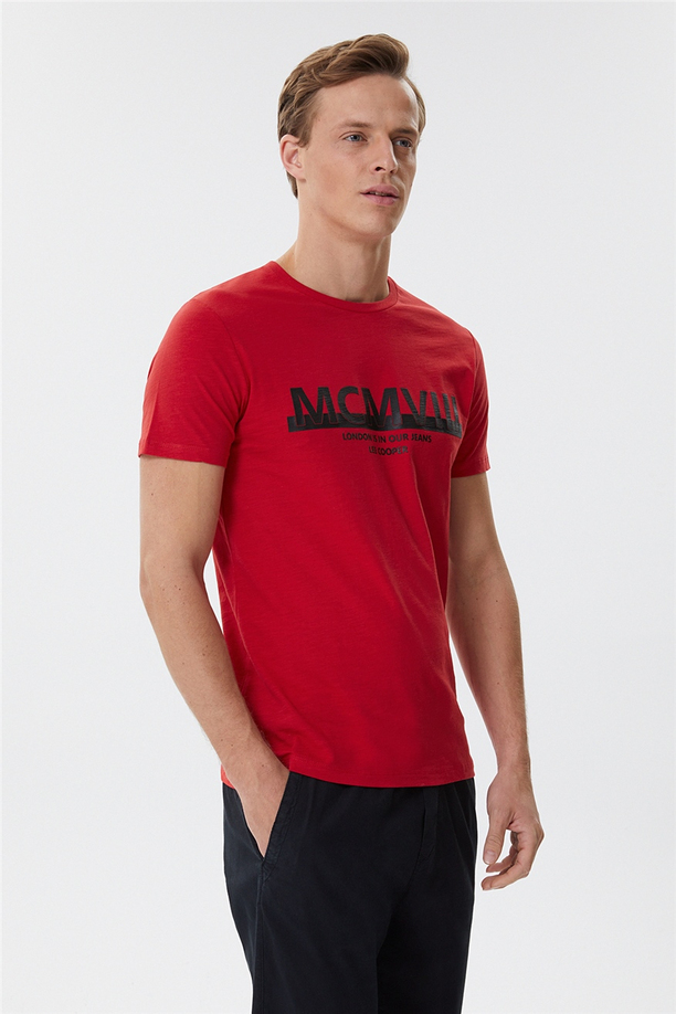Evans Erkek O Yaka T-Shirt Kırmızı