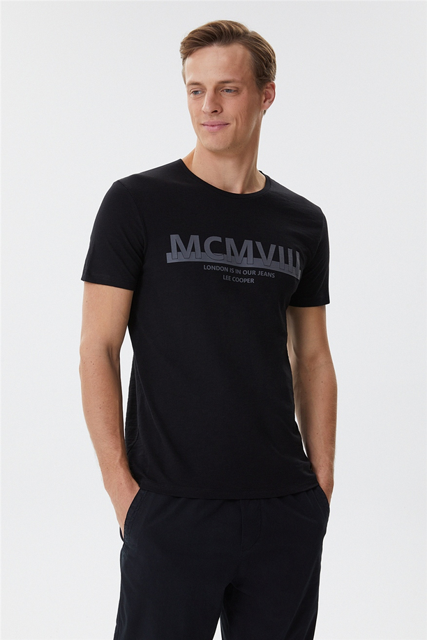Evans Erkek O Yaka T-Shirt Siyah