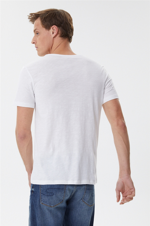 Fox Erkek O Yaka T-Shirt Beyaz