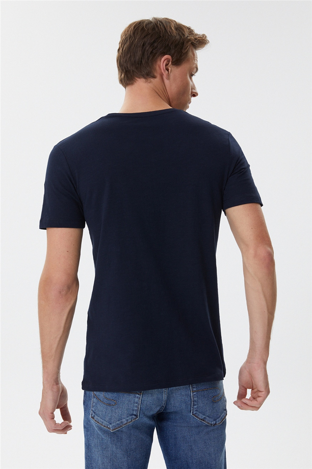 Fox Erkek O Yaka T-Shirt Lacivert