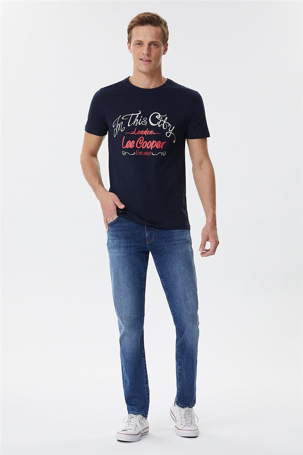 Fox Erkek O Yaka T-Shirt Lacivert
