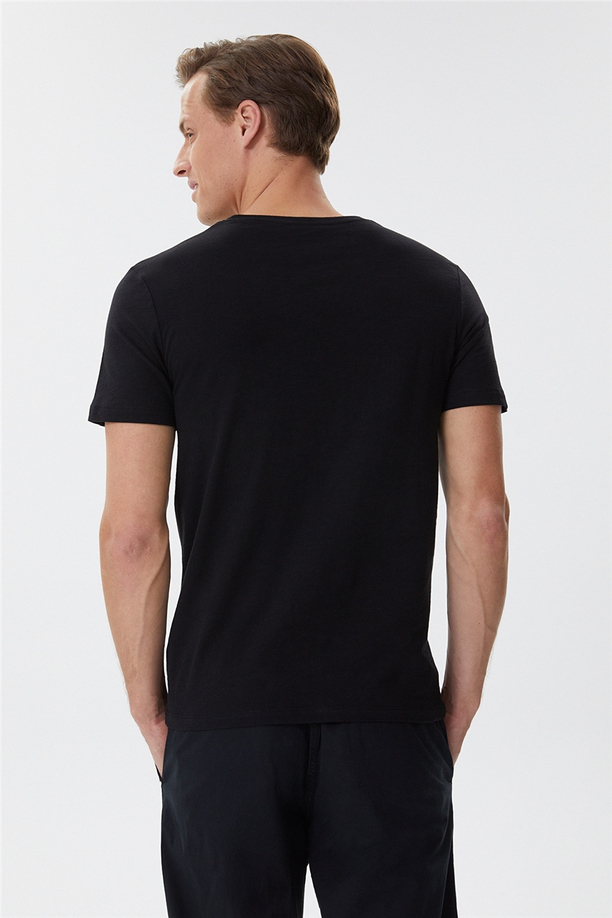 Fox Erkek O Yaka T-Shirt Siyah