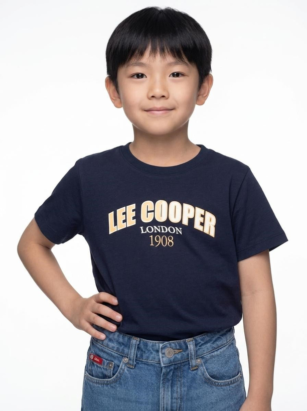 FUSS Erkek Çocuk Baskılı Bisiklet Yaka T-Shirt Mavi