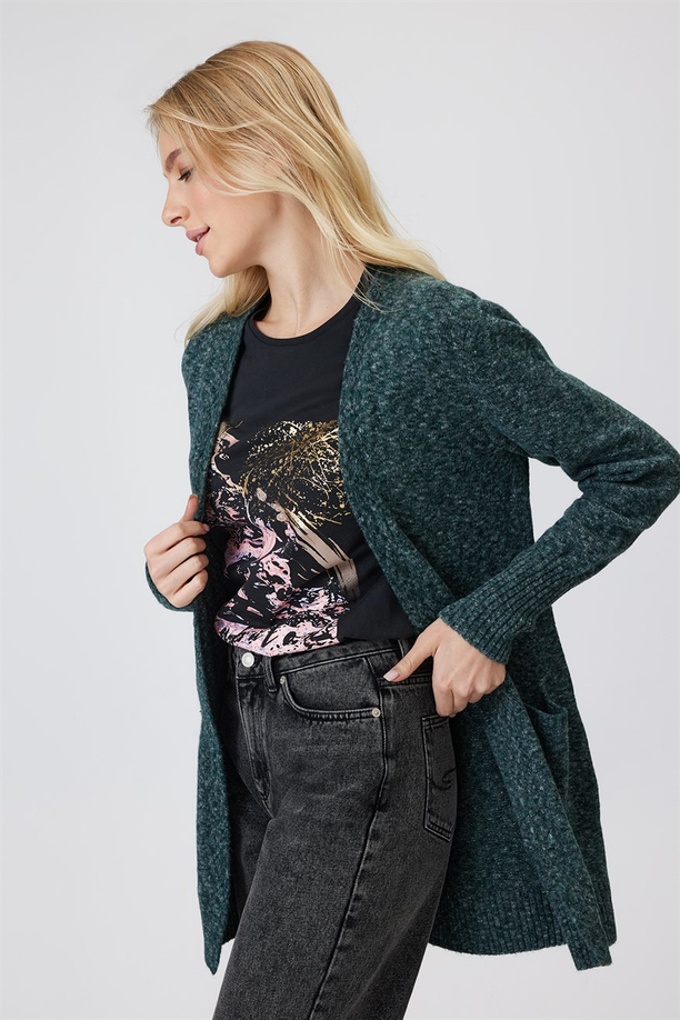 Glorıa Kadın U.Kol Hırka K.Yeşil