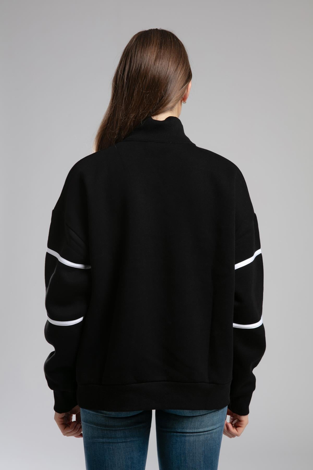 Grace Kadın Dik Yaka Sweatshirt Siyah