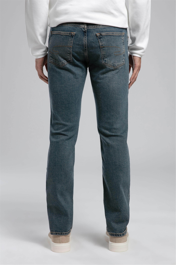 Harry Normal Bel Düz Kesim Düz Paça Mavi Erkek Jean Pantolon