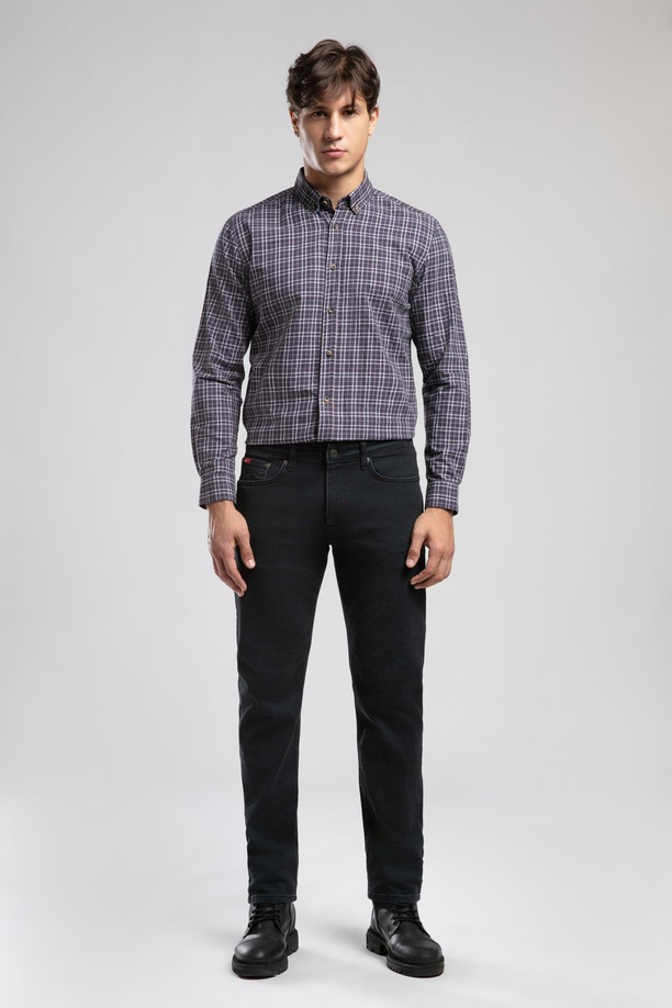 Harry Orta Bel Düz Kesim Düz Paça Gri Erkek Jean Pantolon