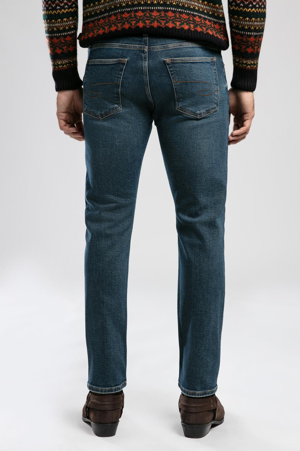 Harry Orta Bel Düz Kesim Düz Paça Mavi Erkek Jean Pantolon