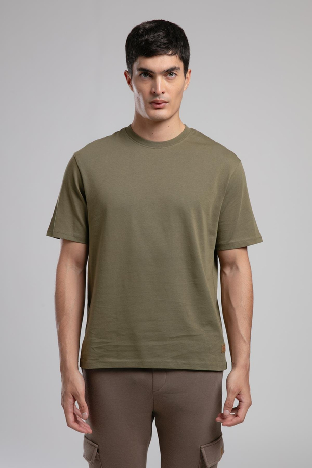 Hevass Erkek O Yaka Kısa Kol T-Shirt Haki