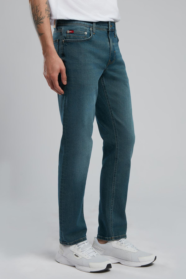Jagger Erkek Slim Straight Fit Akis Nile Blue Jean Pantolon