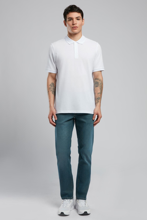 Jagger Erkek Slim Straight Fit Akis Nile Blue Jean Pantolon