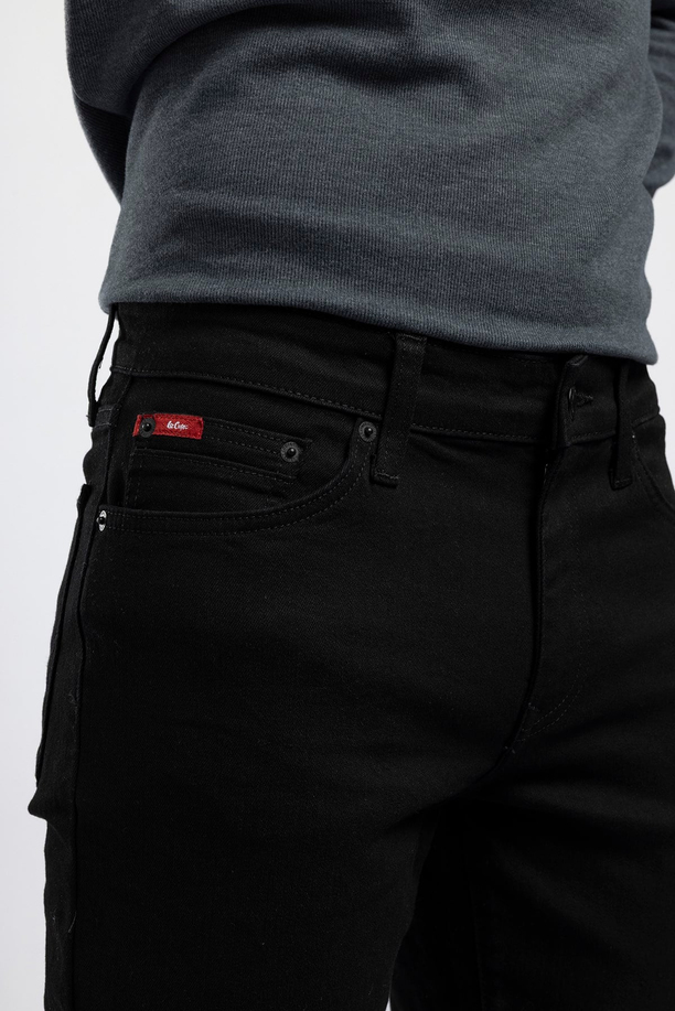 Jagger Erkek Slim Straight Normal Bel Dar Kesim Jean Siyah
