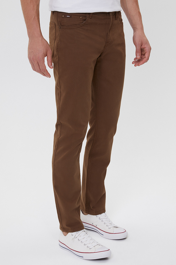 Jagger Normal Bel Dar Kesim Düz Paça Camel Erkek Pantolon