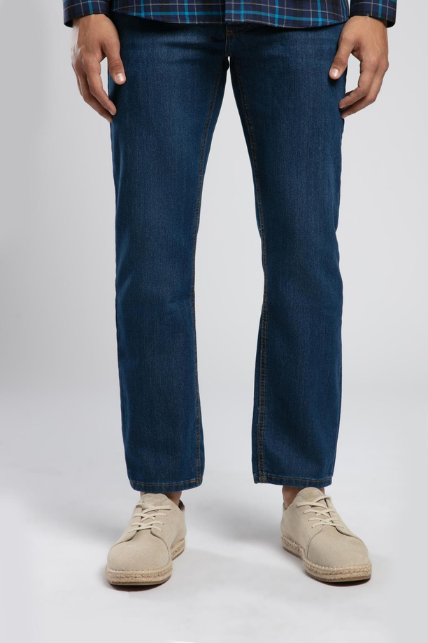 Jagger Normal Bel Dar Kesim Düz Paça Mavi Erkek Jean Pantolon