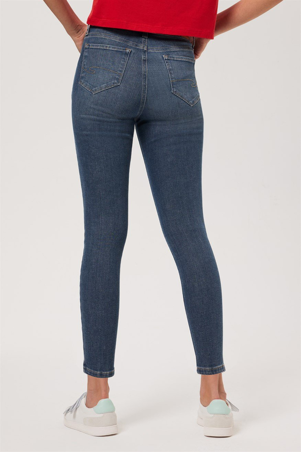 Jamy Kadın Jean Pantolon Blue Bleach