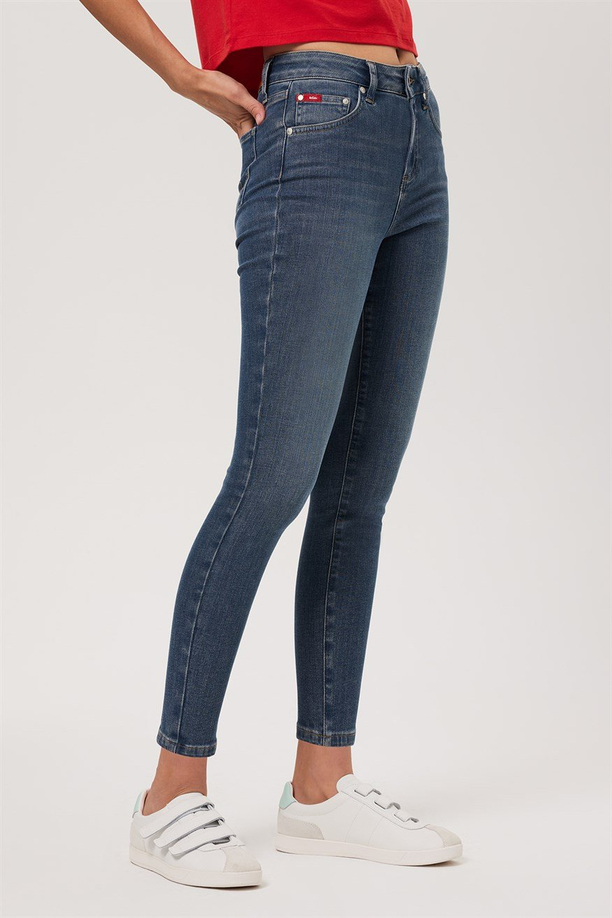 Jamy Kadın Jean Pantolon Blue Bleach