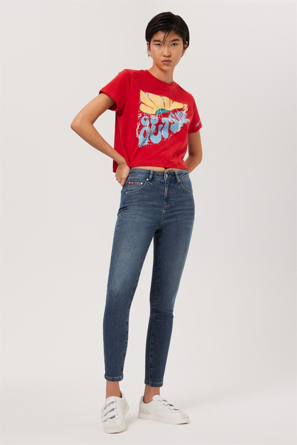 Jamy Kadın Jean Pantolon Blue Bleach