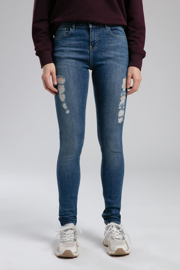 Jamy Yüksek Bel Dar Kesim Çok Dar Paça Mavi Kadın Jean Pantolon