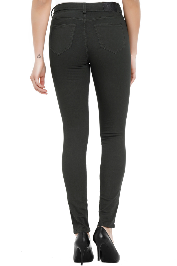 Jamy Yüksek Bel Dar Kesim Çok Dar Paça Yeşil Kadın Pantolon