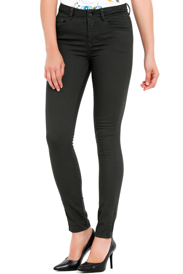 Jamy Yüksek Bel Dar Kesim Çok Dar Paça Yeşil Kadın Pantolon