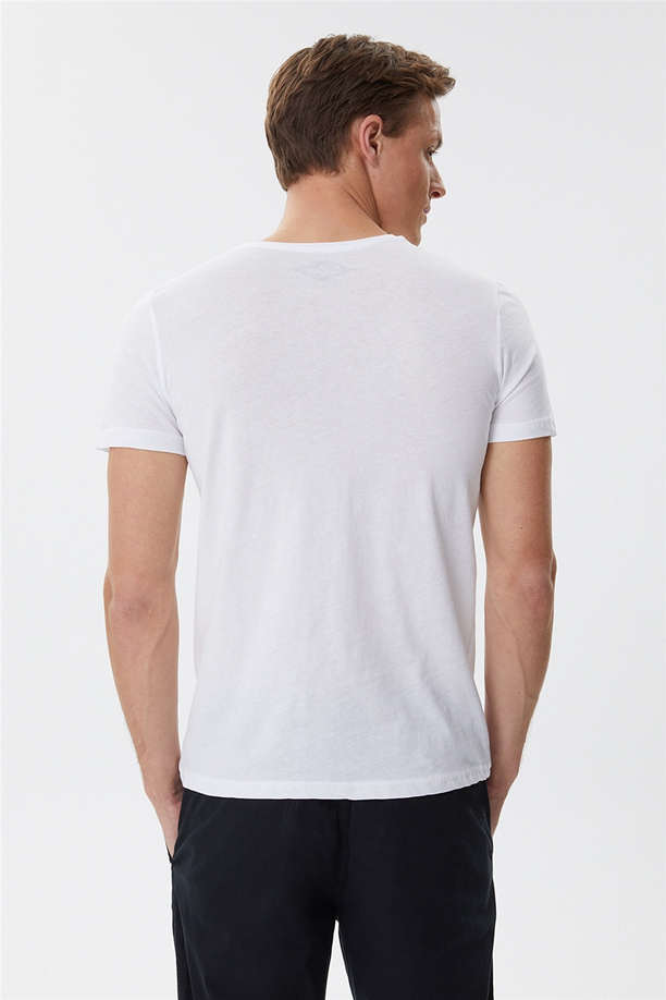 Jazz Erkek O Yaka T-Shirt Beyaz