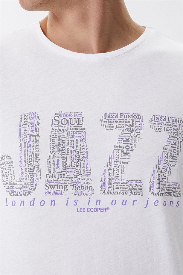 Jazz Erkek O Yaka T-Shirt Beyaz